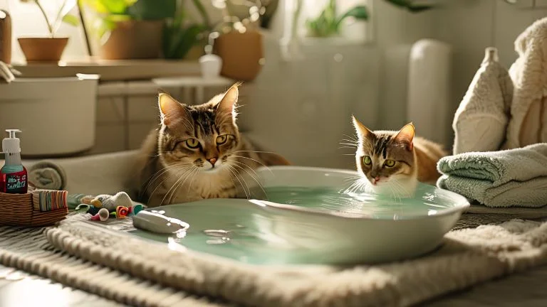 Como treinar seu gato para aceitar banho sem estresse